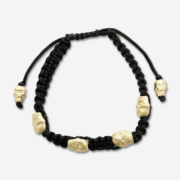 Armenta Romero 18K Yellow Gold & Black Woven Cord Bracelet 06013