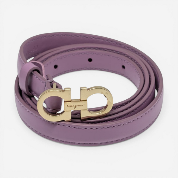 Salvatore Ferragamo Gancini Women's 23B224 Thin Voilet Belt Size 85 $430 - THE SOLIST