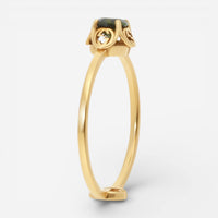 Gucci Interlocking G 18K Yellow Gold Green Tourmaline Ring YBC6624280010 - THE SOLIST
