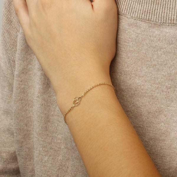 Ina Mar 14K Yellow Gold Love Knot Chain Bracelet 07/141