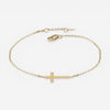 Ina Mar 14K Yellow Gold Sideways Cross Chain Bracelet 07/602-7.5