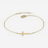 14K Yellow Gold Sideways Cross Chain Bracelet 07/602-7.5 - THE SOLIST