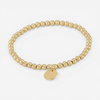 Ina Mar 14K Yellow Gold Mini Round Tag Beaded Bracelet 07/902