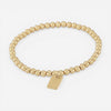Ina Mar 14K Yellow Gold Mini Dog Tag Beaded Bracelet 07/903
