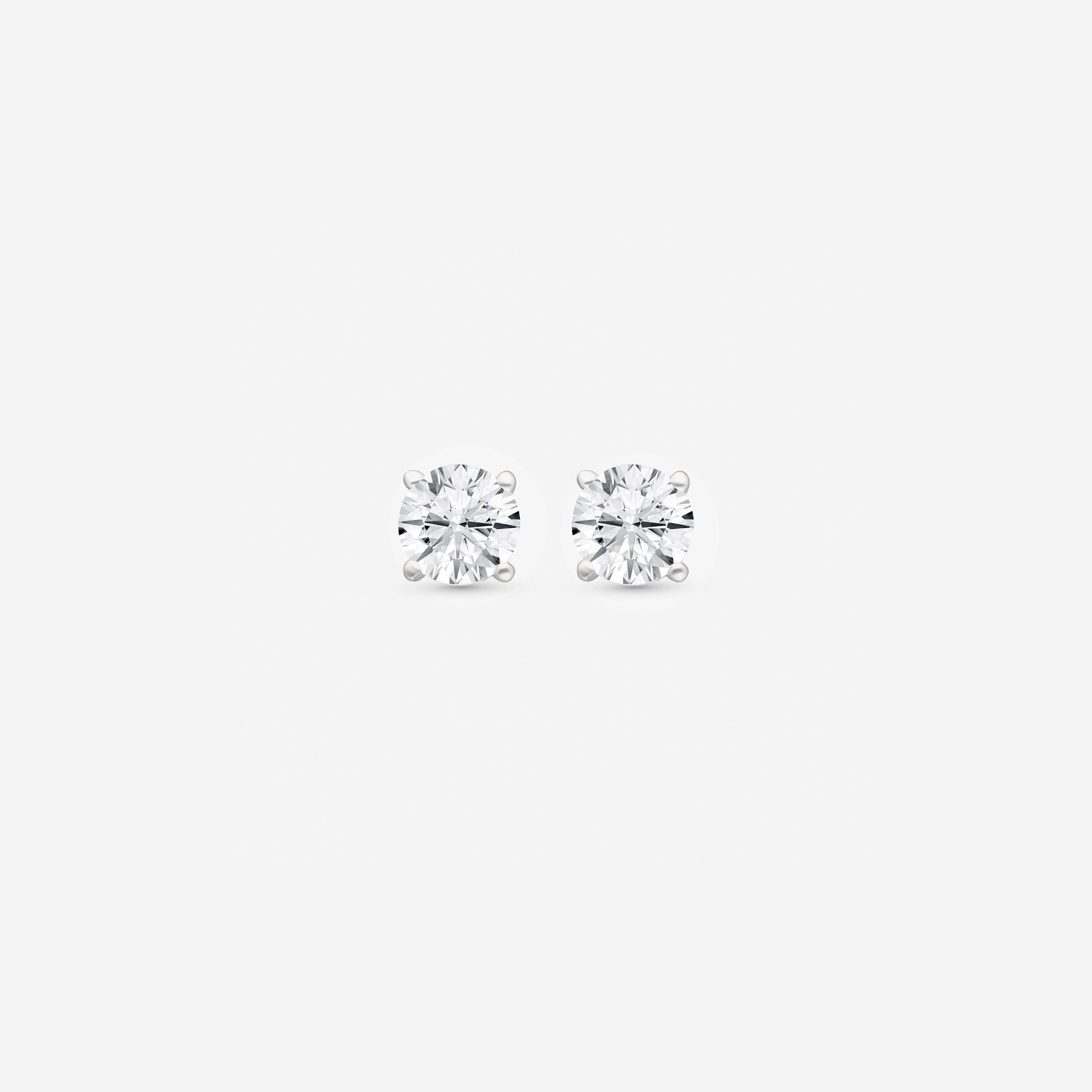 Ina Mar 14K White Gold Four-Prong Round Cut IGI Certified Lab Grown Solitaire 0.75ct.twd. Diamond Stud Earrings 075S0310LGW4