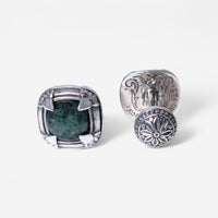 Konstantino Sterling Silver Green Aventurine Cufflinks MAKJ91-131-448