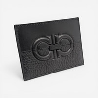 Salvatore Ferragamo Gancini Men's 724056 Black Card Holder MSRP $295 - THE SOLIST