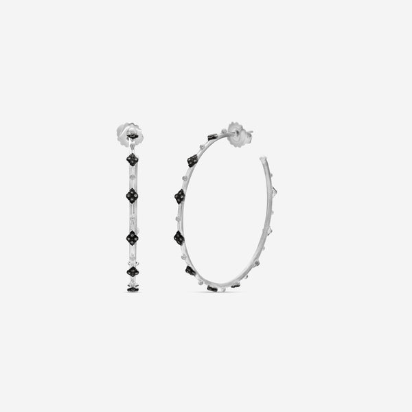 Armenta New World Sterling Silver Diamond Hoop Earrings 08725