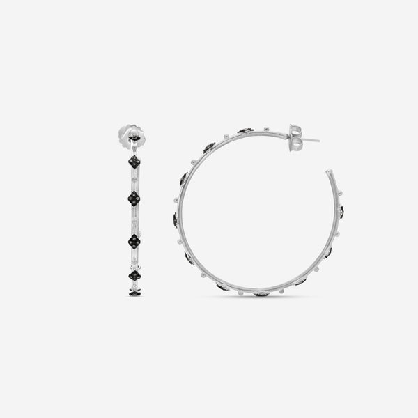 Armenta New World Sterling Silver Diamond Hoop Earrings 08725