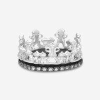 Armenta New World Sterling Silver Pave Diamond Stack Ring Sz. 5 08768
