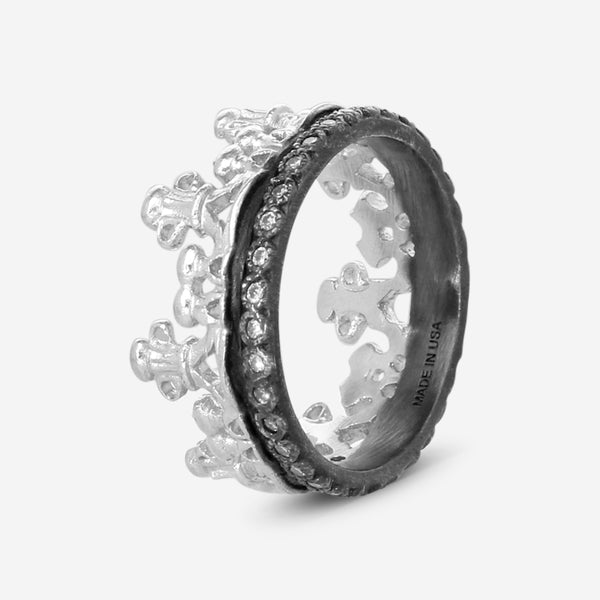 Armenta New World Sterling Silver Pave Diamond Stack Ring Sz. 5 08768 - THE SOLIST