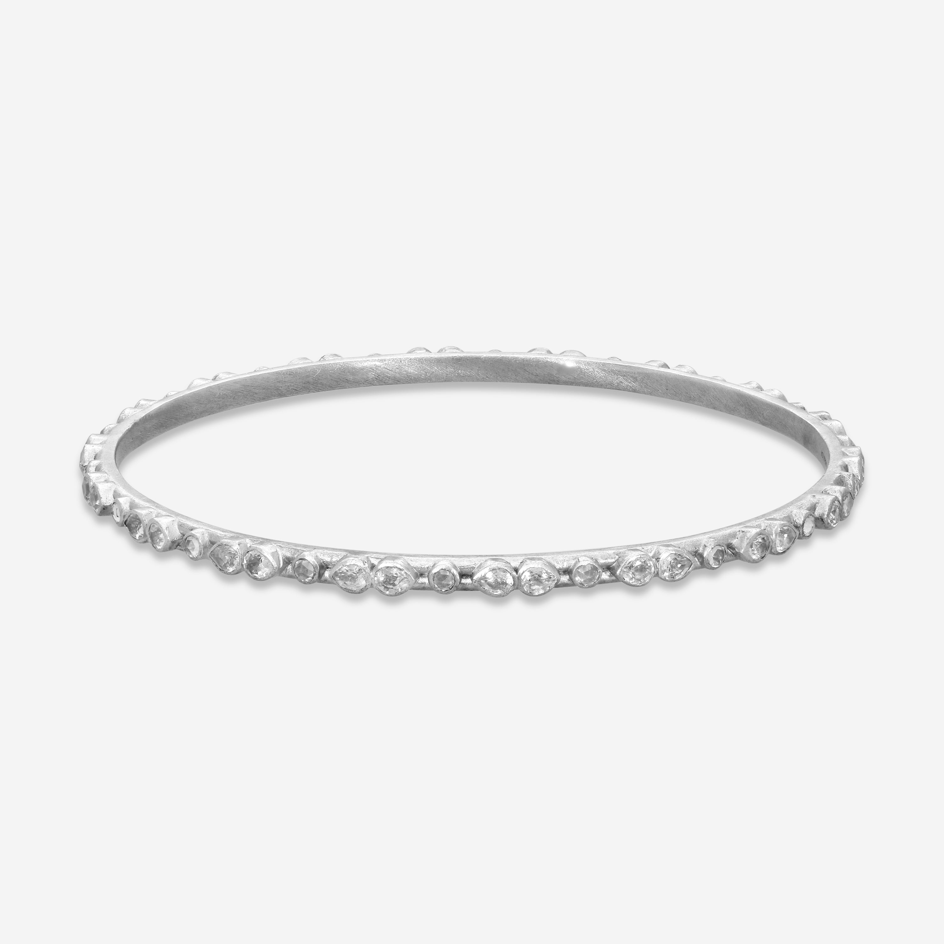 Armenta New World Sterling Silver White Sapphire Scattered Bangle Bracelet 08886