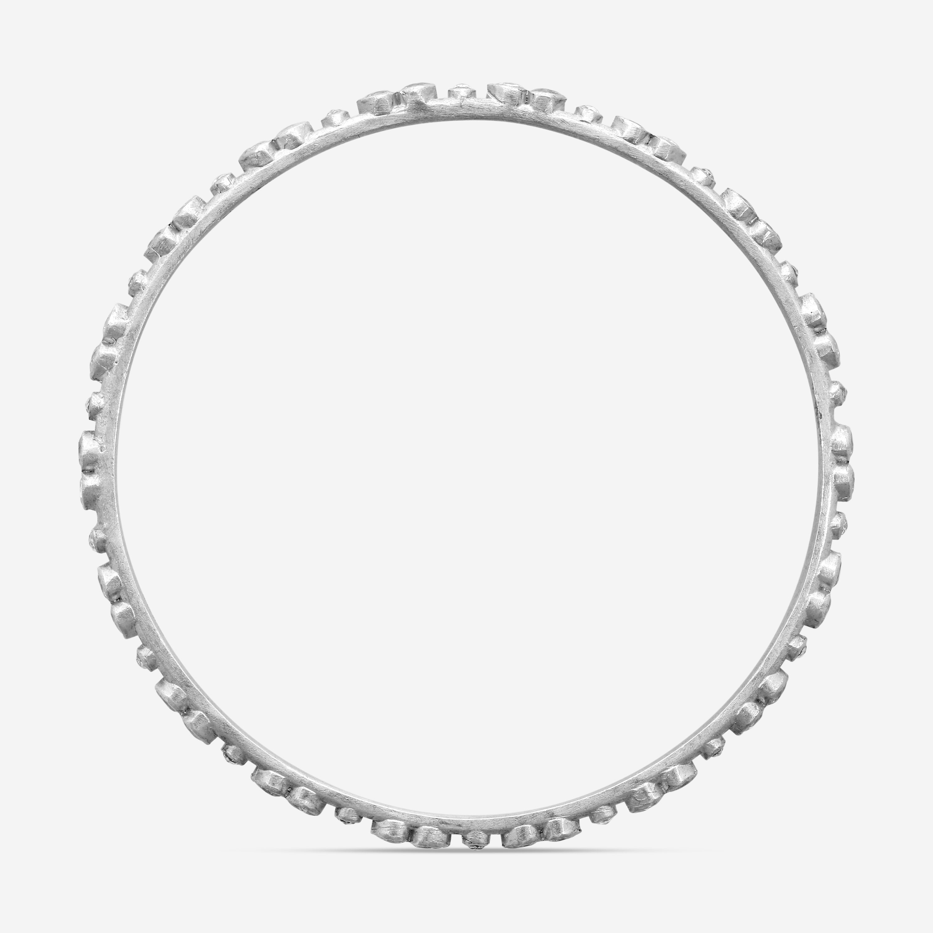 Armenta New World Sterling Silver White Sapphire Scattered Bangle Bracelet 08886