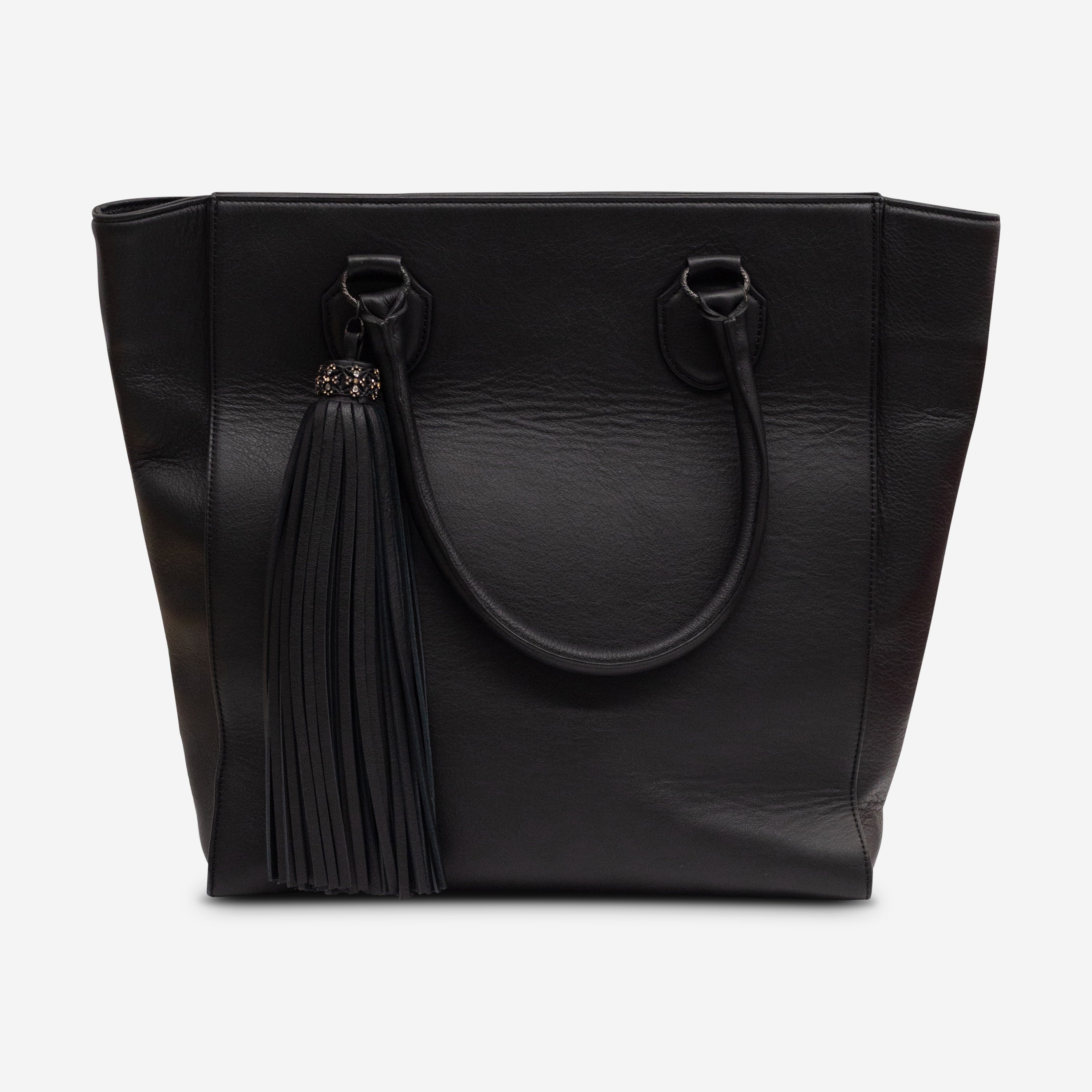 Armenta Black Leather Tote Bag 09024