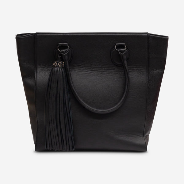 Armenta Black Leather Tote Bag 09024