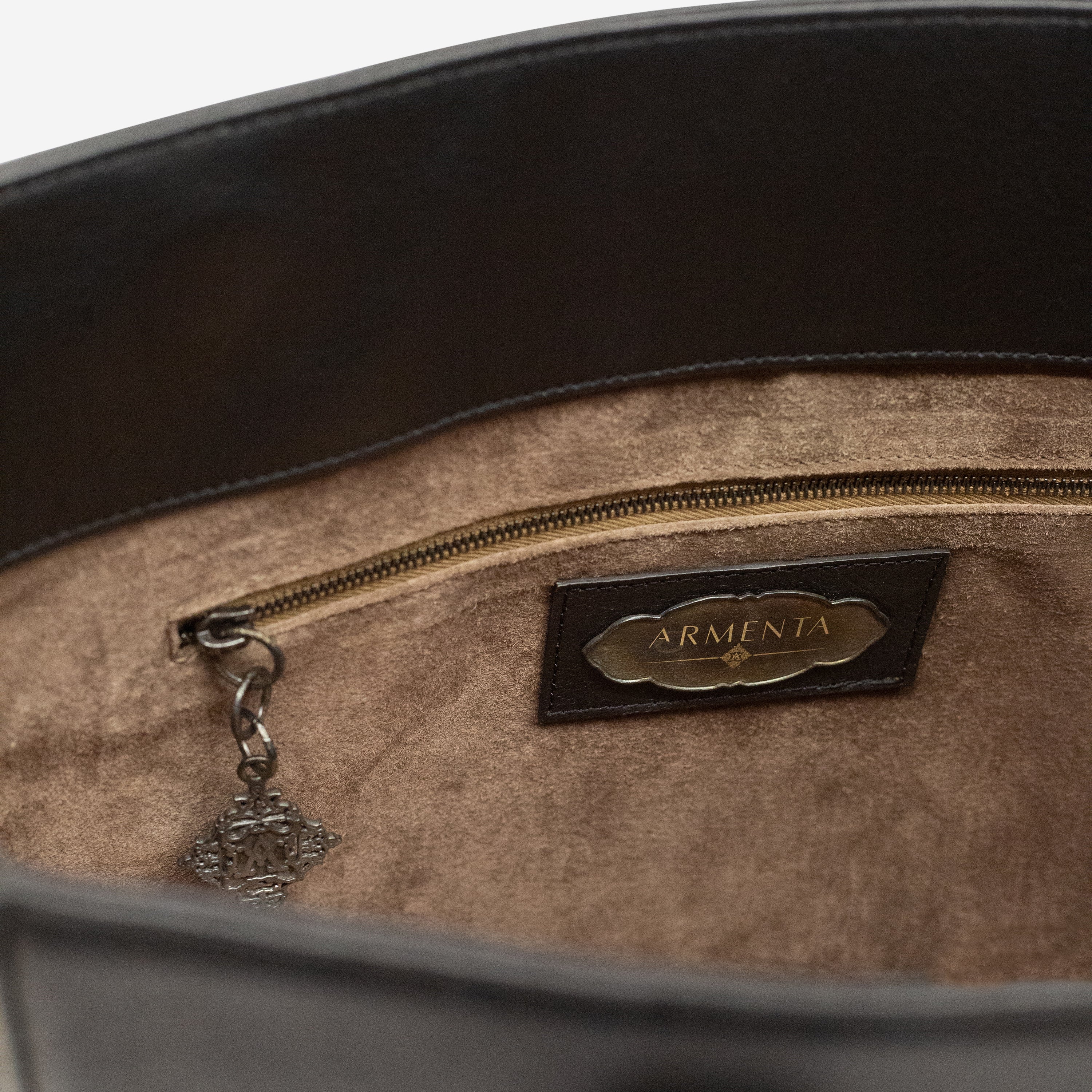 Armenta Black Leather Tote Bag 09024