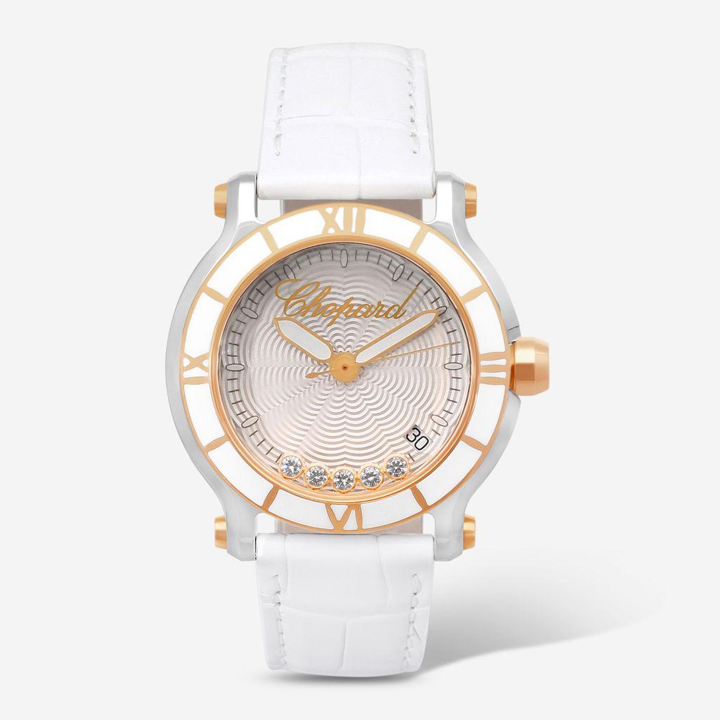 Chopard Happy Sport Stainless Steel & 18K Rose Gold Quartz Ladies Watch 278551-6