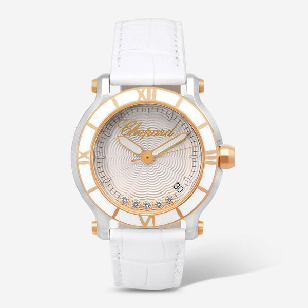 Chopard Happy Sport Stainless Steel & 18K Rose Gold Quartz Ladies Watch 278551-6
