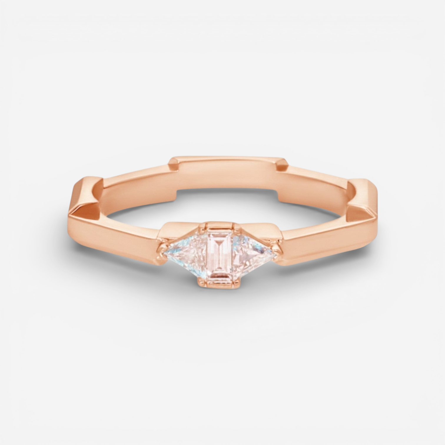 Gucci Link to Love 18K Rose Gold Diamond Ring YBC7449710010 - THE SOLIST