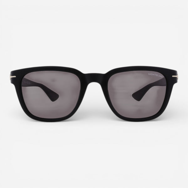 Montblanc Shiny Black & Grey Square Men's Sunglasses MB0302S001 - THE SOLIST