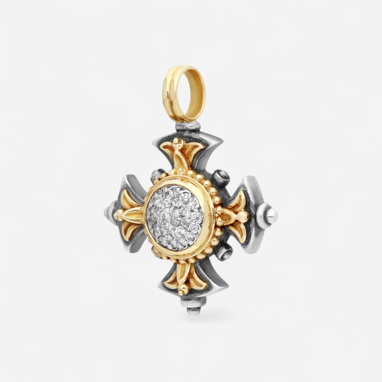 Konstantino 18K Yellow Gold & Sterling Silver Diamond Cross Pendant STKJ262-109
