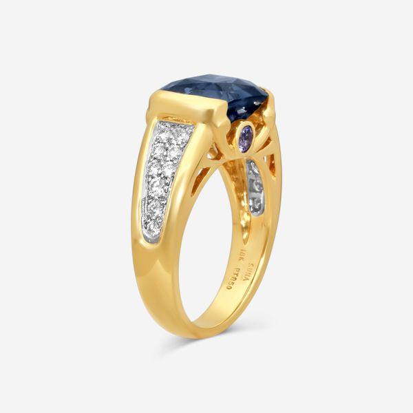 Suna 18K Yellow Gold, Platinum Spinel & Diamond Ring Sz. 6.5 R7319SPIT