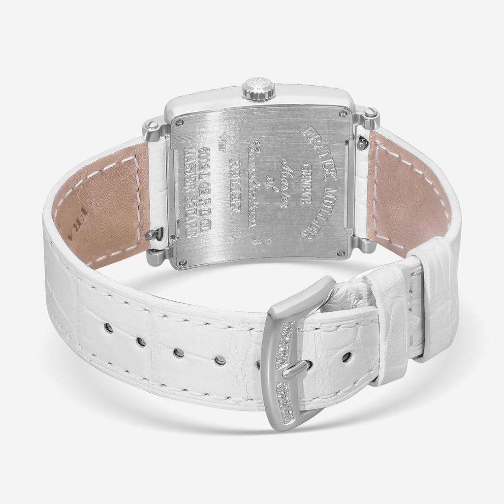 Franck Muller Master Square Relief 18K White Gold Diamond Quartz Ladies Watch 60