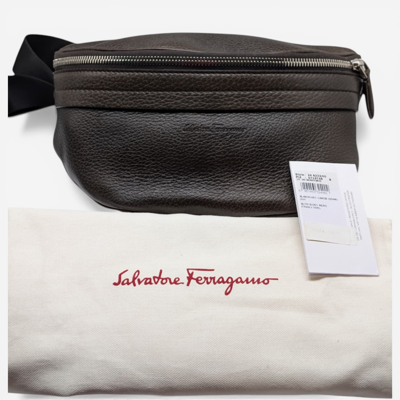 Salvatore Ferragamo Dynamo Men's 719746 Brown Belt Bag MSRP $990 - THE SOLIST