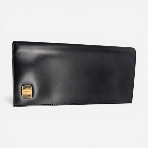 Salvatore Ferragamo 607168 Black Leather Wallet MSRP $495 - THE SOLIST