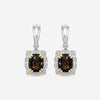 Charles Krypell Sterling Silver and 14K Yellow Gold, Topaz, and Diamond Drop Earrings 1-6213-SSTD