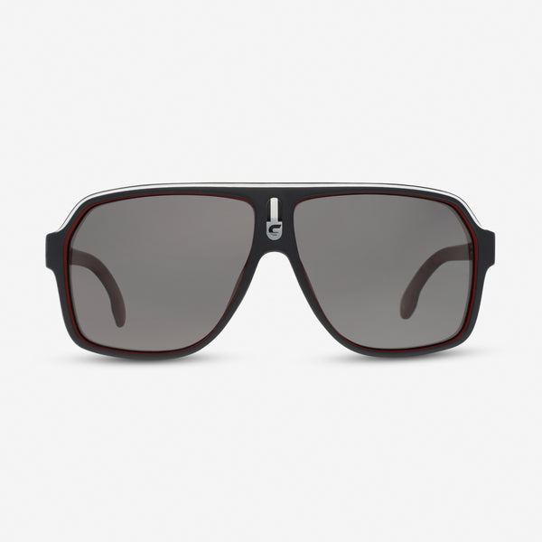 Carrera Matte Black Red/Polarized Gray Rectangular Men's Sunglasses 1001/S