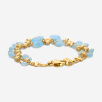 Marco Bicego Paradise 18K Yellow Gold Aquamarine 3-Strand Bracelet BB2009-AQ01-Y