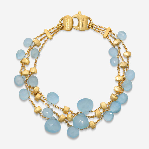 Marco Bicego Paradise 18K Yellow Gold Aquamarine 3-Strand Bracelet BB2009-AQ01-Y