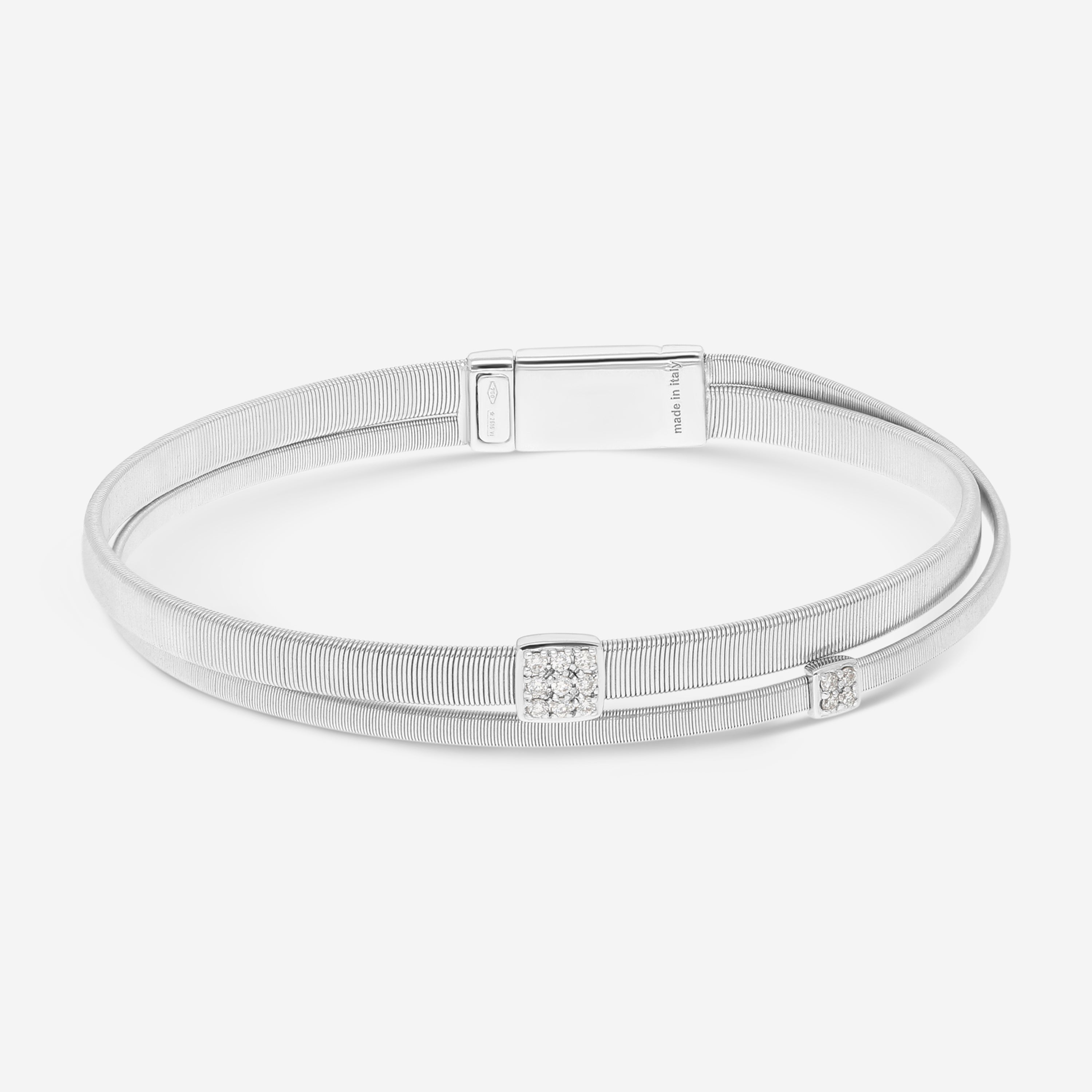 Marco Bicego Masai 18K White Gold Diamond 2-Strand Bracelet BG732-B-W