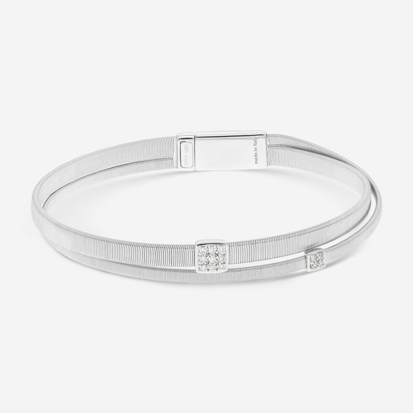 Marco Bicego Masai 18K White Gold Diamond 2-Strand Bracelet BG732-B-W