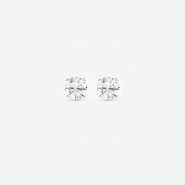Ina Mar 14K White Gold Four-Prong Solitaire Round Cut IGI Certified Lab Grown Diamond 1.00ct.twd. Stud Earrings 100S310LGW4