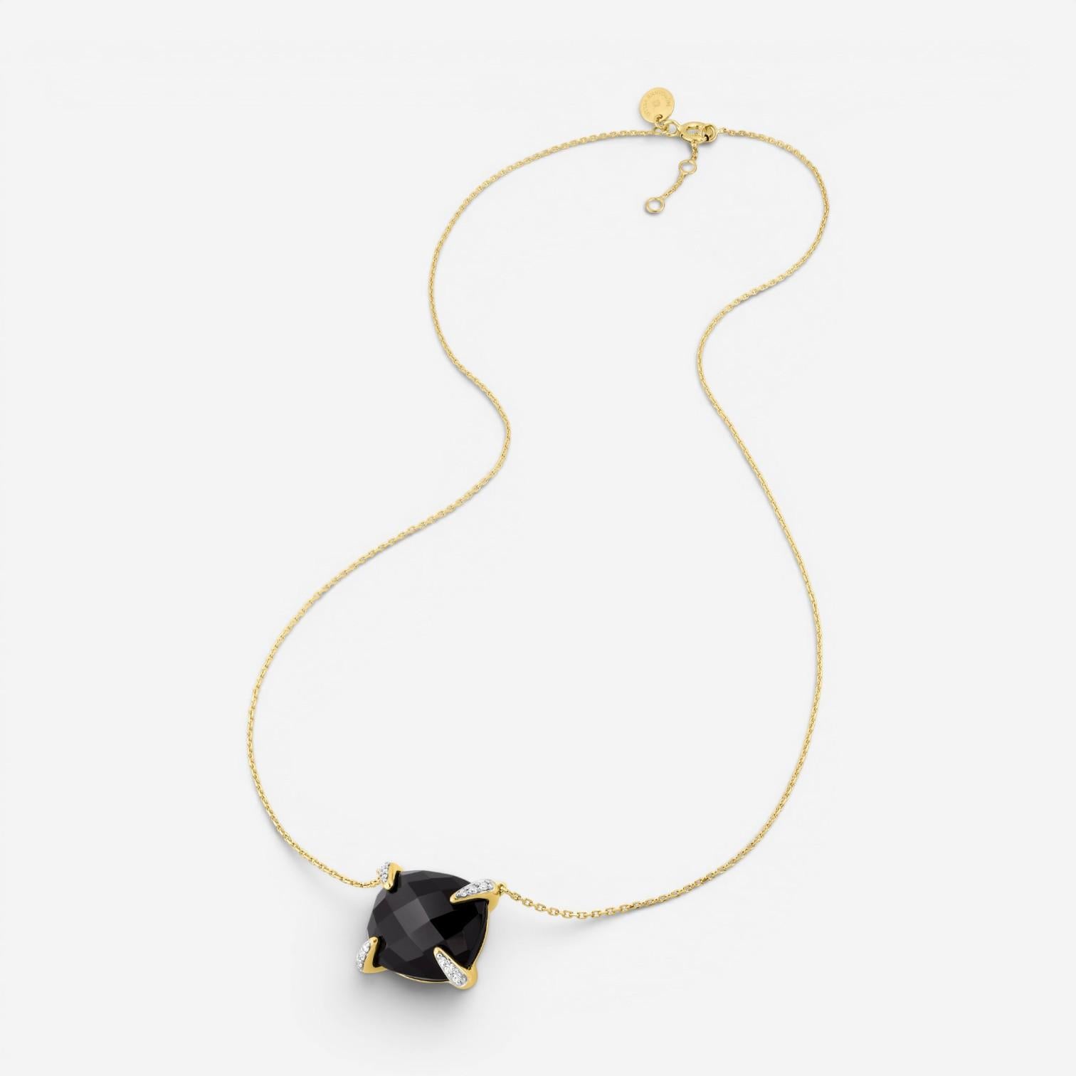 Morganne Bello Friandise 18K Yellow Gold Onyx & Diamond Pendant Necklace 1013YA1