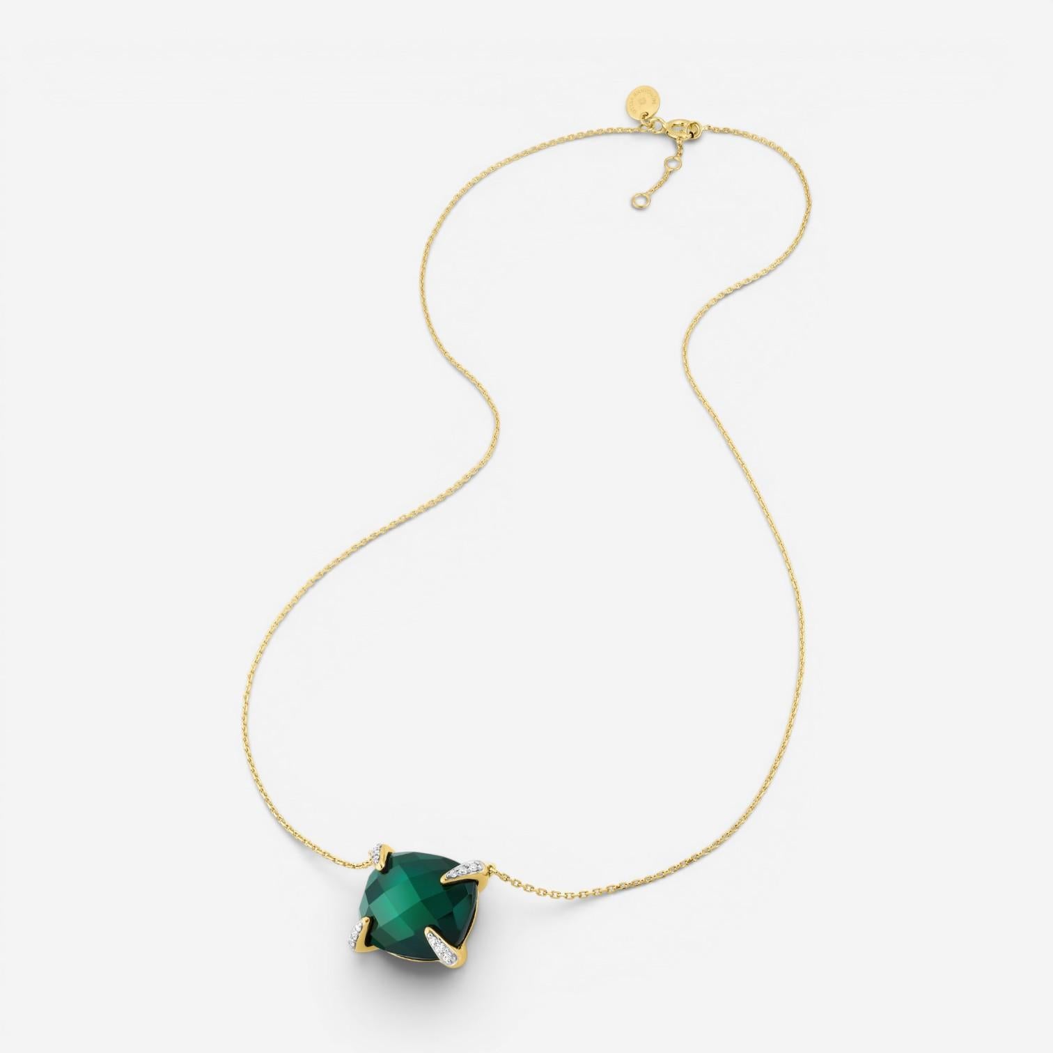 Morganne Bello Friandise 18K Yellow Gold Agate & Diamond Pendant Necklace 1013YA