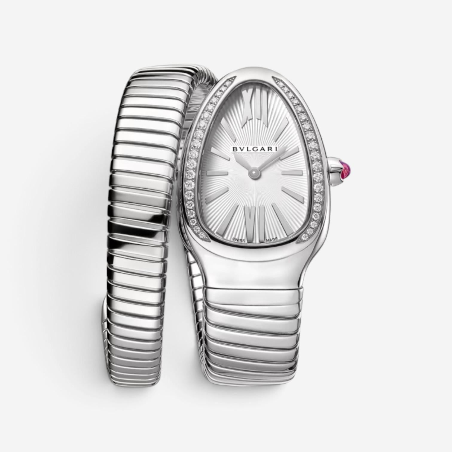 Bulgari Serpenti Tubogas Diamond Stainless Steel Quartz Ladies Watch 101827