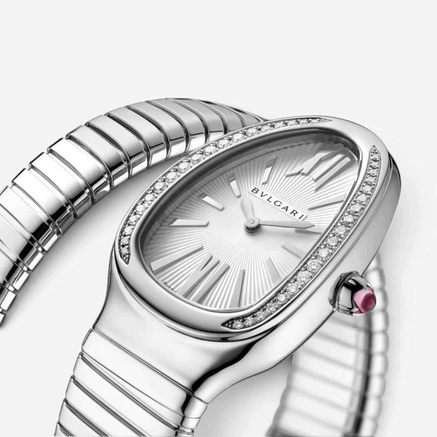 Bulgari Serpenti Tubogas Diamond Stainless Steel Quartz Ladies Watch 101827