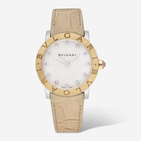 Bulgari Bulgari Stainless Steel & 18K Rose Gold Diamond Automatic Ladies Watch 101893