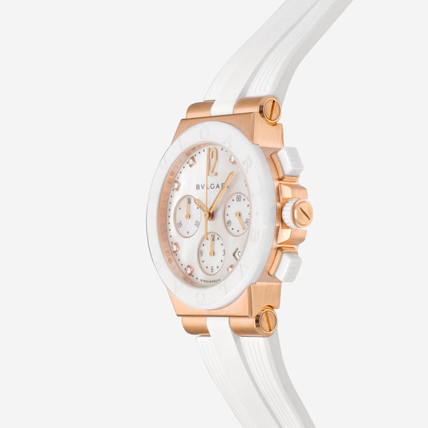 Bulgari Diagono Chronograph 18K Rose Gold Diamond Automatic Watch 101994 - THE SOLIST