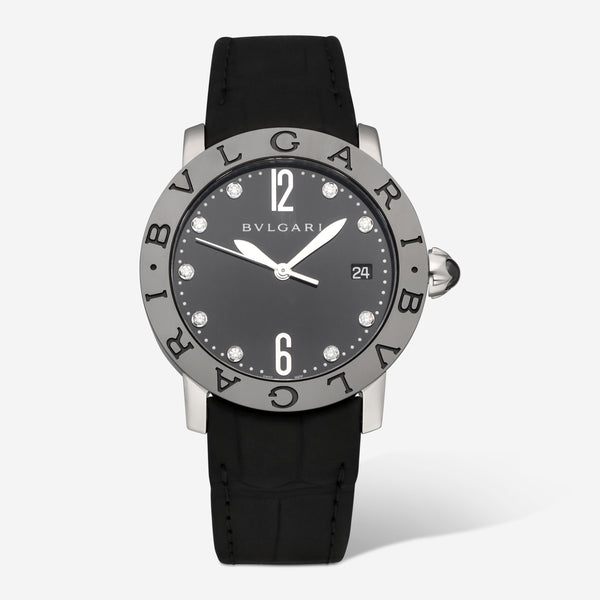 Bulgari Bulgari Black Lacquered Diamond Automatic Ladies Watch 102054