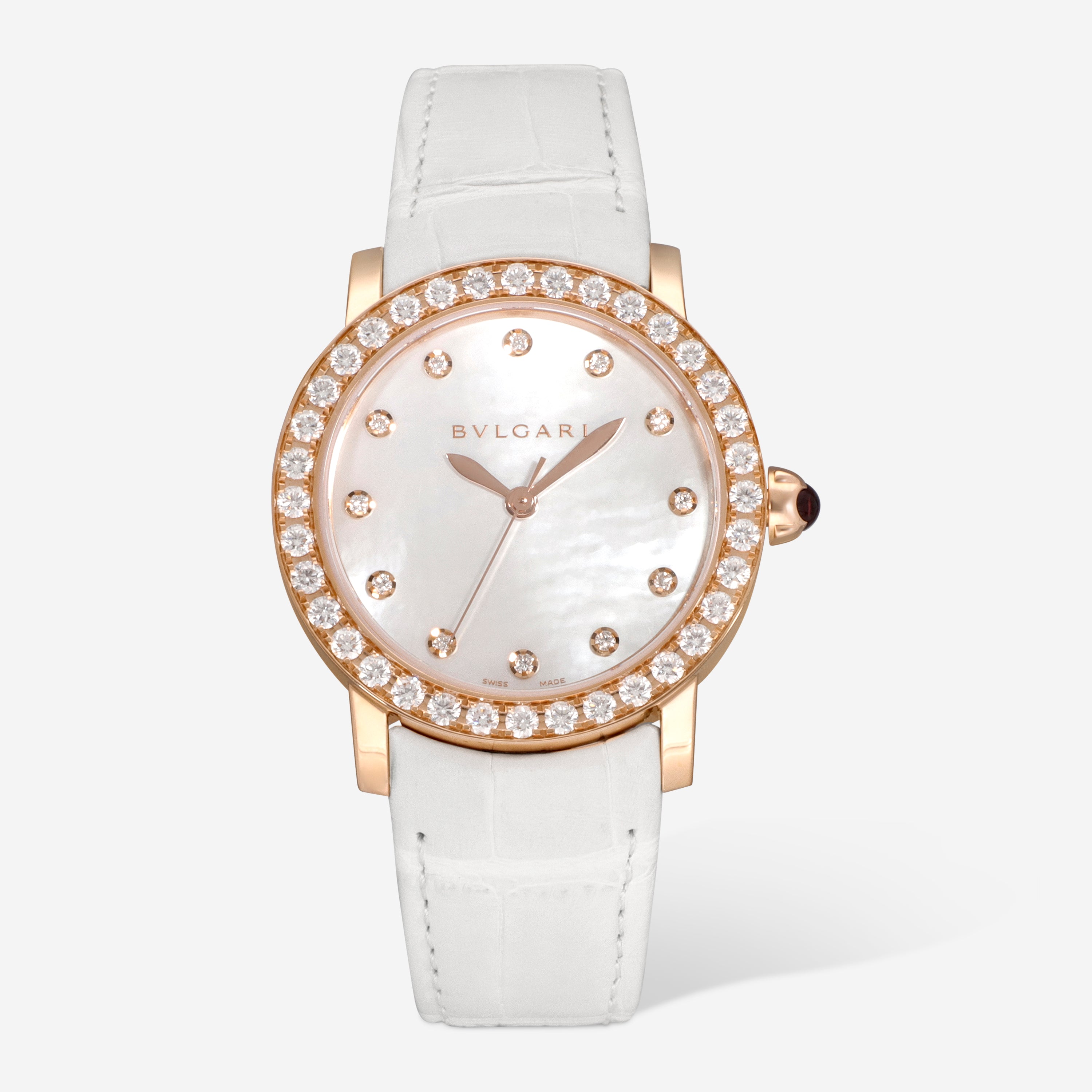 Bulgari Bulgari 18K Rose Gold Diamond Automatic Ladies Watch 102089 - THE SOLIST