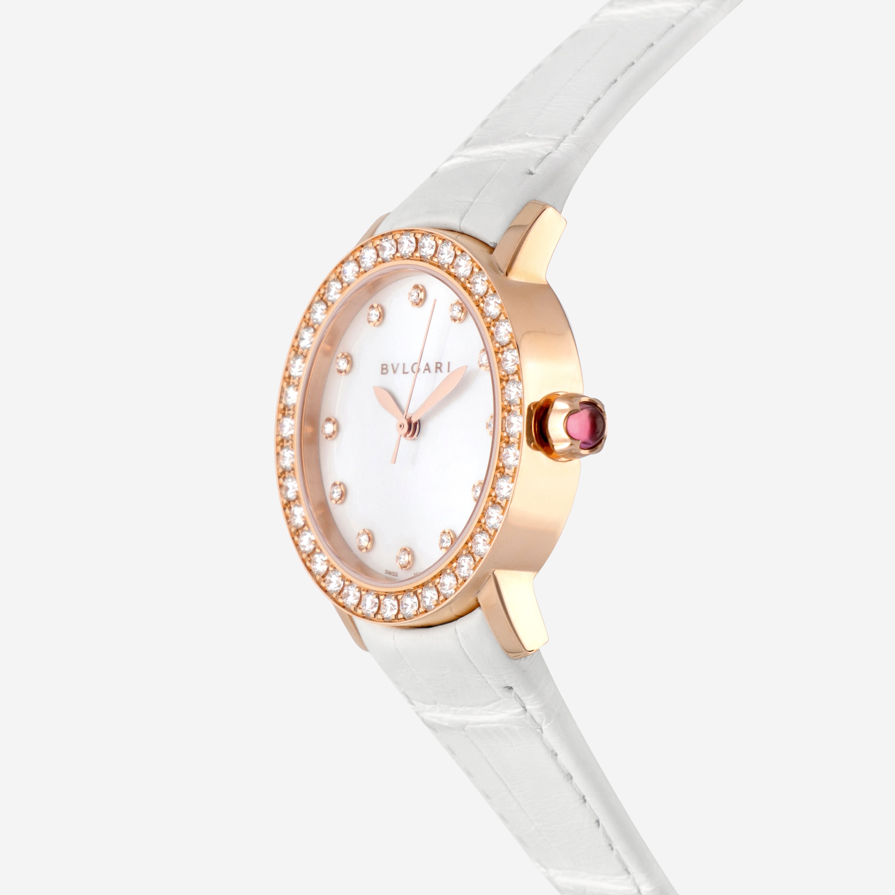 Bulgari Bulgari 18K Rose Gold Diamond Automatic Ladies Watch 102089