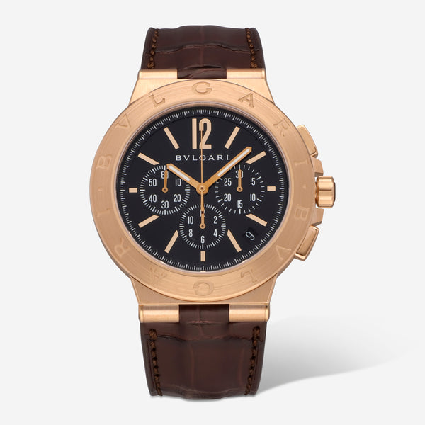Bulgari Diagono Chronograph 18K Rose Gold Automatic Men's Watch 102334 - THE SOLIST