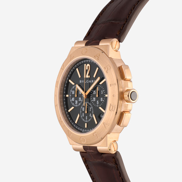 Bulgari Diagono Chronograph 18K Rose Gold Automatic Men's Watch 102334