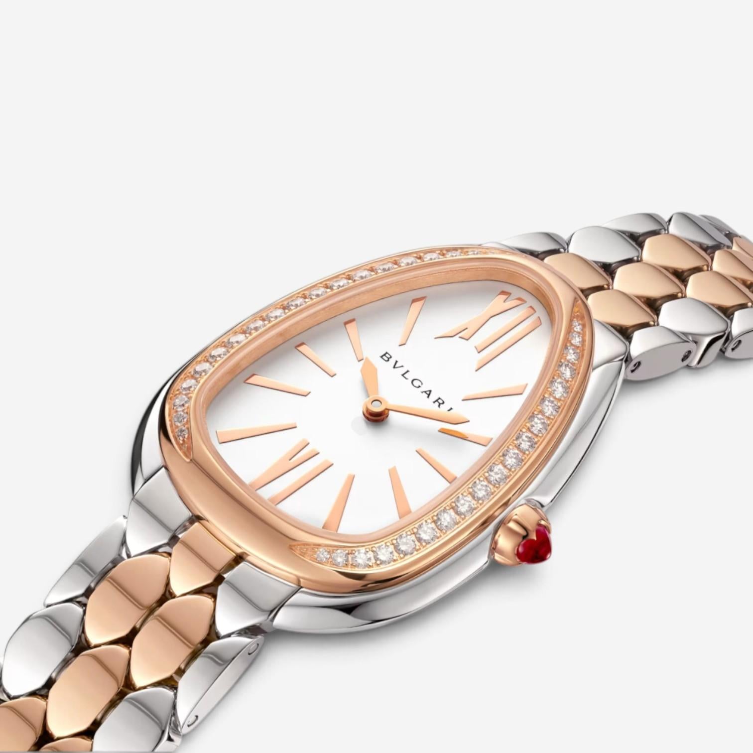 Bulgari Serpenti Seduttori Steel & 18K Rose Gold Quartz Ladies Watch 103274