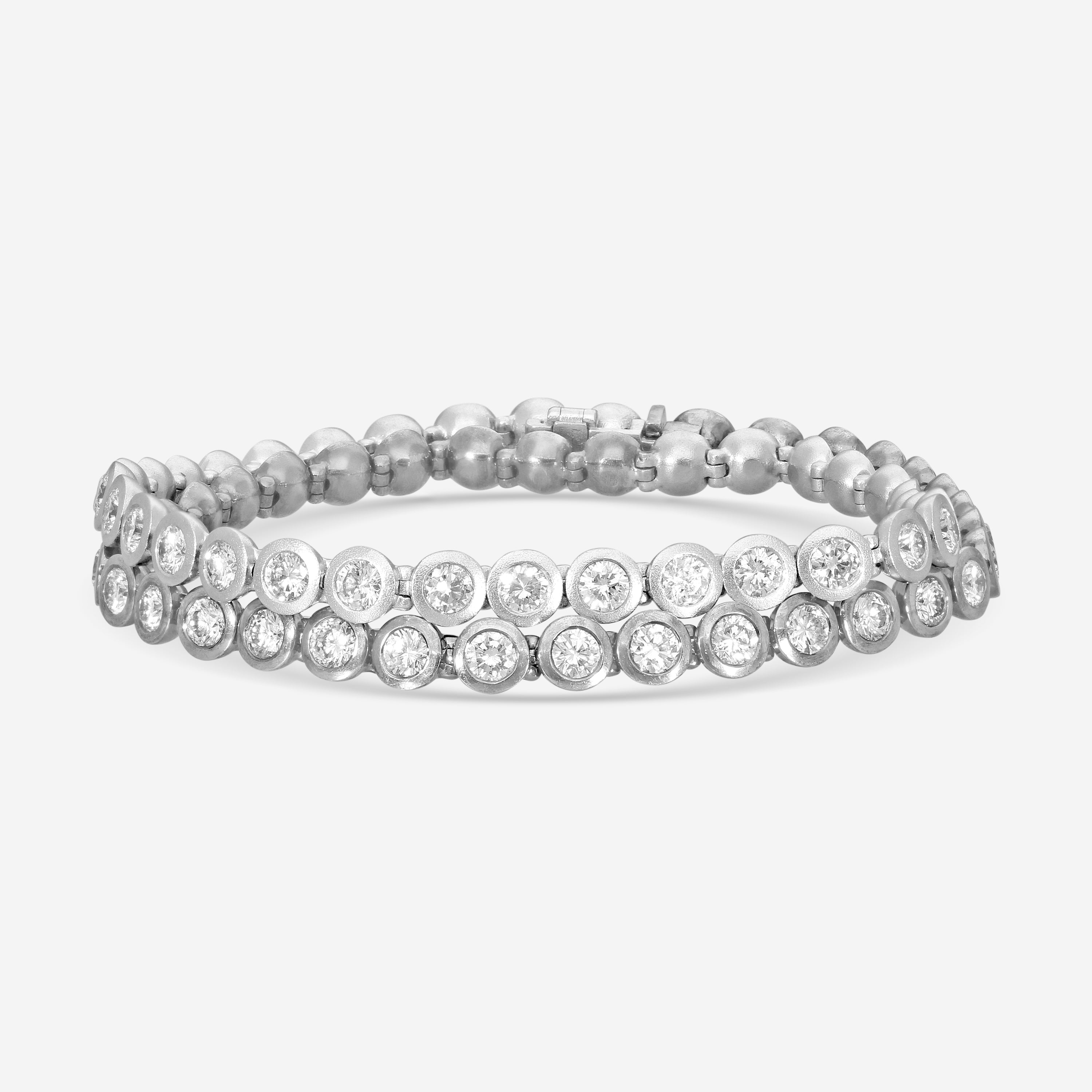 Lugano Kite 18K White Gold Diamond Double Tennis Bracelet 1033184 - THE SOLIST