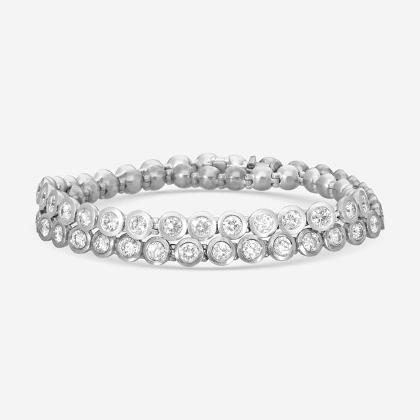 Lugano Kite 18K White Gold Diamond Double Tennis Bracelet 1033184 - THE SOLIST